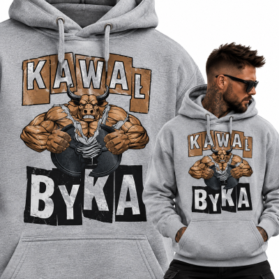 BLUZA Z KAPTUREM NA SIŁOWNIĘ  KAWAŁ BYKA
